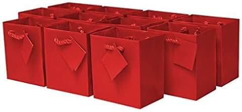 Red Mini Gift Bags with Handles, 12 Pack