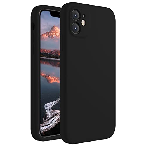 iPhone 11 Silicone Case with Square Edges and Camera Protection, Black