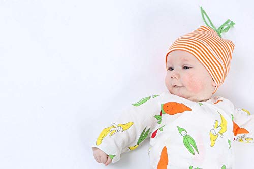 Baby Muslin Side Snap Kimono Fruit and Veggie Print  Cotton (0-3m)