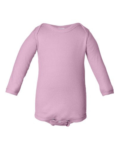 Combed Infant Baby Rib Flatlock Creeper, Pink,