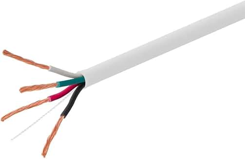 White 250ft 4-Conductor 18AWG Speaker Wire