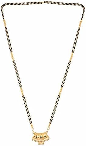 Traditional Gold Plated Long Mangalsutra Necklace Set for Women