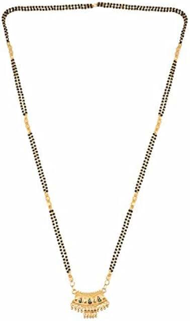 Traditional Gold Plated Long Mangalsutra Necklace Set for Women