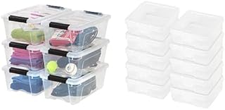 12 Quart Clear Stack and Pull Storage Box, 6 Pack