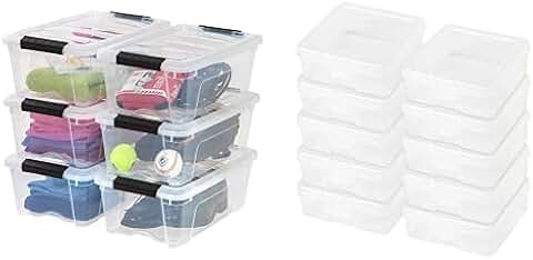 12 Quart Clear Stack and Pull Storage Box, 6 Pack