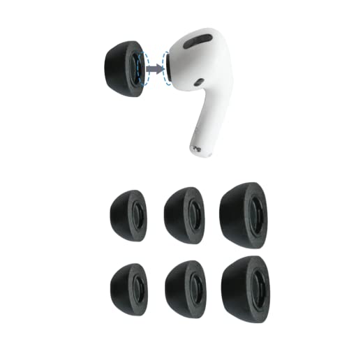 Foam Apple AirPods Pro Earbud Tips for Comfortable, Noise-Canceling Earphones that Click On, and Stay Put (Assorted Sizes S/M/L, 3 Pairs)