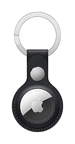 AirTag leather key ring in midnight color