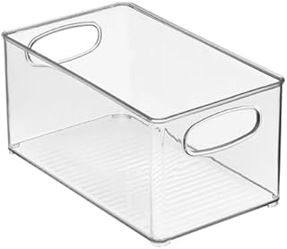 Set of 4 clear plastic kitchen storage bins