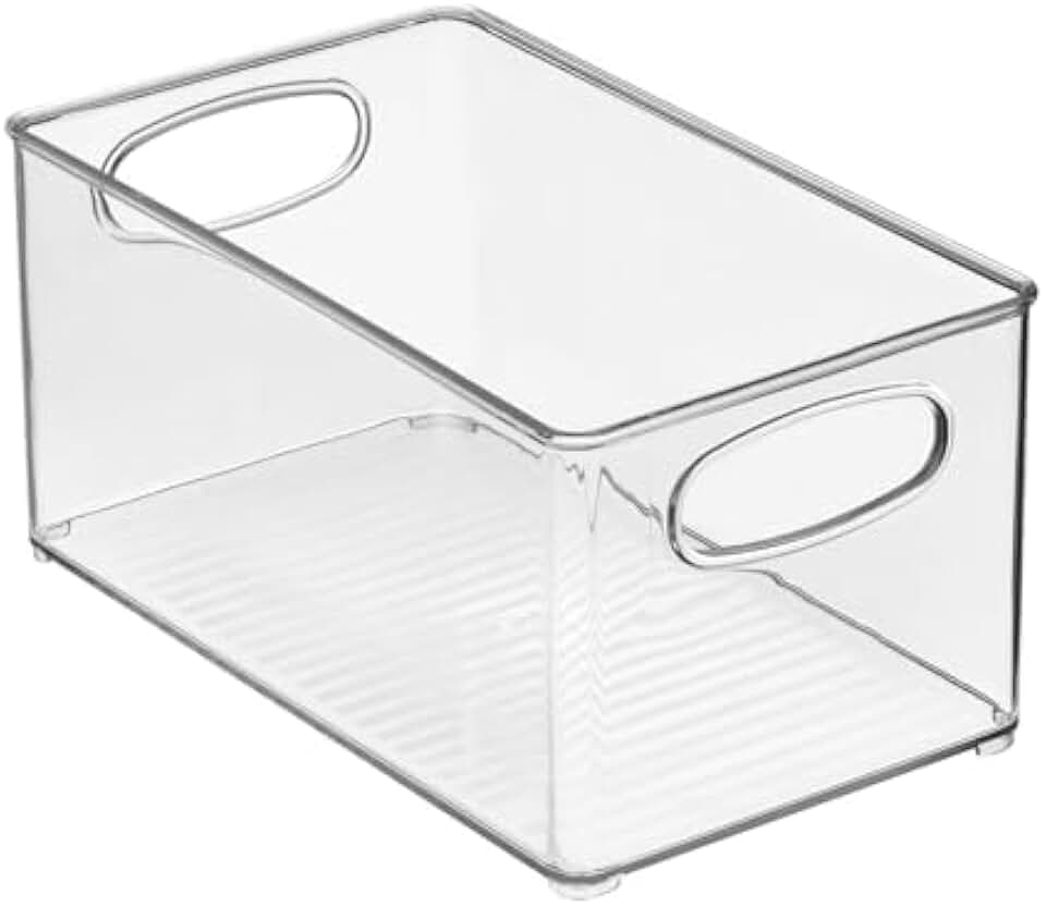 Set of 4 clear plastic kitchen storage bins