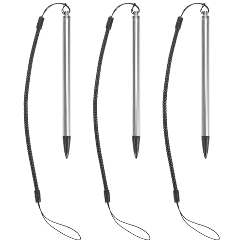 3-Pack Touch Pen with Spring Rope and Fine Tip