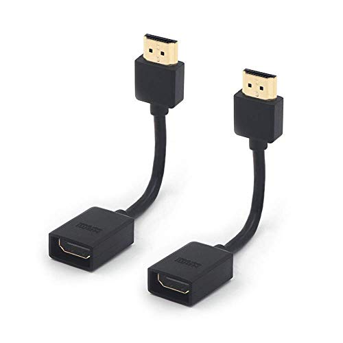 2-Pack HDMI Male to Female Swivel Adapter in Gold