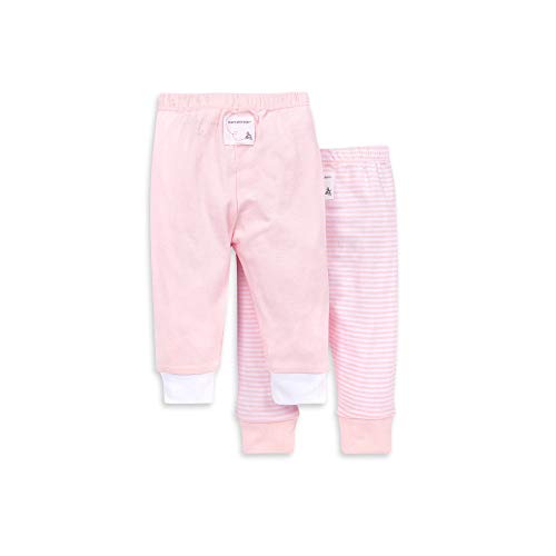 uni   Pants, of 2 Lightweight Knit Infant Bottoms, 100%  Cotton and Toddler Layette Set, Blossom Solid/Stripes, 3-6 Months US