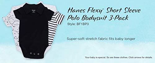 Uni -Baby Ultimate Baby Flexy 3 Pack Short Sleeve Polo Bodysuits (Sky, 0-6 months)