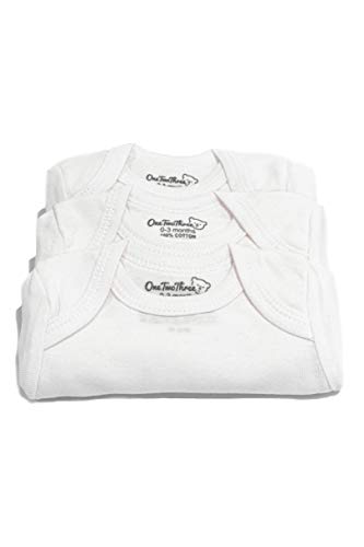 Baby Bodysuits 100% Cotton  3-Pack and 7 Pack (White 3-Pack Short Sleeve, 0-3 Months)