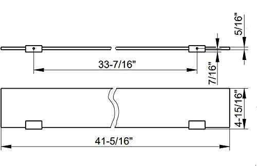 Edition 400 Gl Shelf with Brackets, Brushed Black Chrome 41.3" W x 0.3"  11110135100