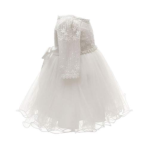 Baby Girls' Floral Lace Dresses Pageant Birthday Dress Size 3M - White