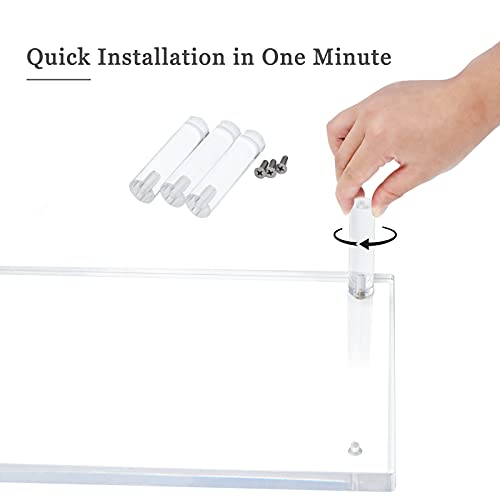 (Pack of 2)  Acrylic Monitor Stand 10mm Thickness Clear Platform 14.5''(L) x 9''(W) x 3.4''(H) Ergonomic Desktop Riser for Laptop, Pc, Notebook, Printer, Computer, Flat Screen LCD TV