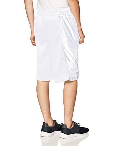 Southpole Men's Basic Basketball Mesh Shorts, White/White, X-Large