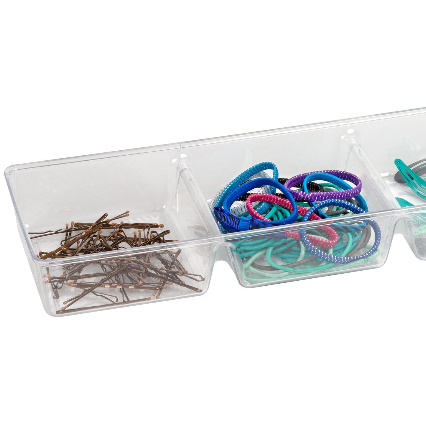 Clear Plastic 3-Compartment Storage Trays (Pack of 12)