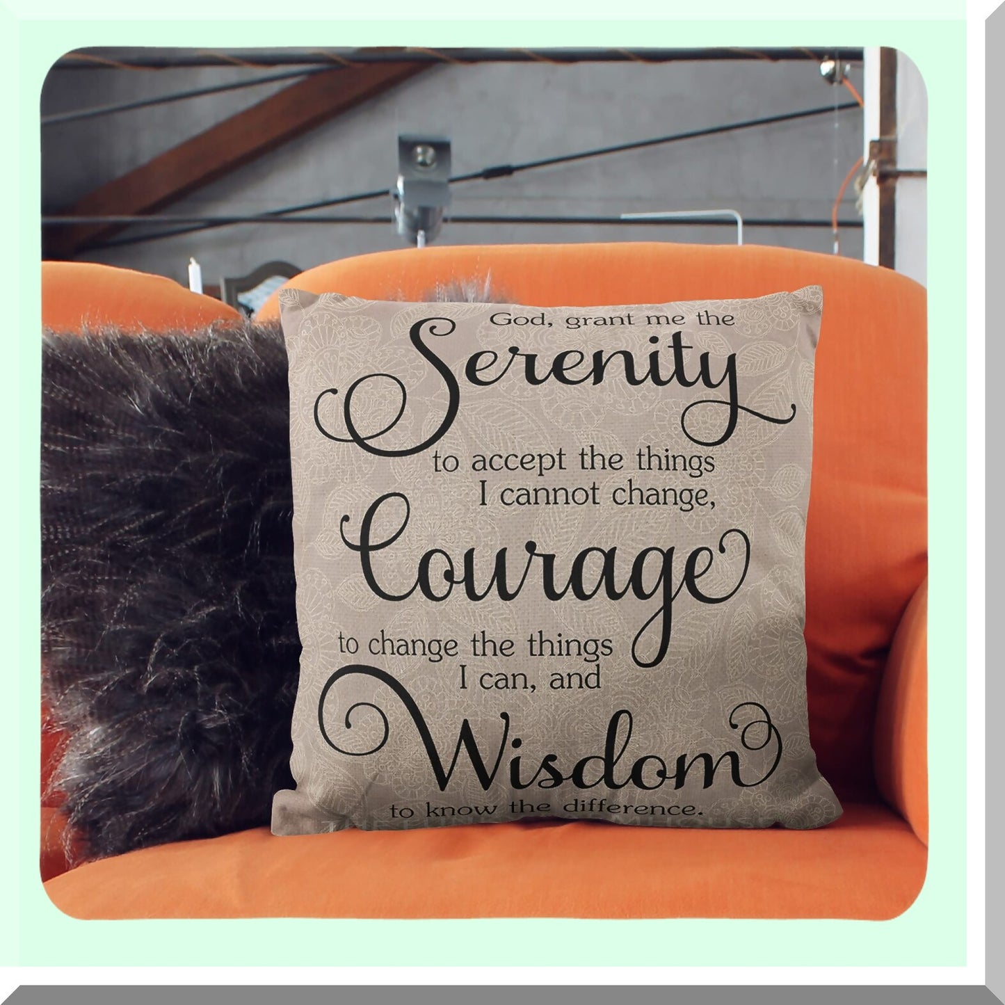 Inspirational Serenity Prayer Pillow Covers - Christian Room Decor Gifts for Women - 18x18 Inch Inspirational Pillows for Prayer Room