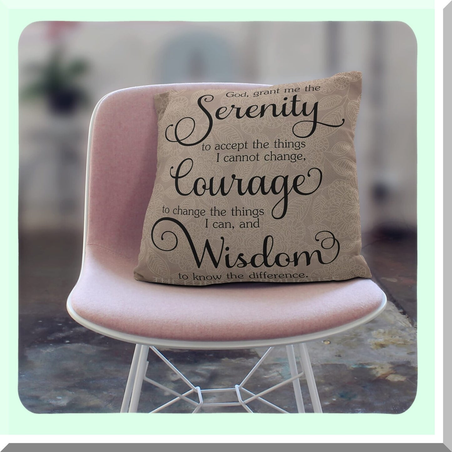 Inspirational Serenity Prayer Pillow Covers - Christian Room Decor Gifts for Women - 18x18 Inch Inspirational Pillows for Prayer Room