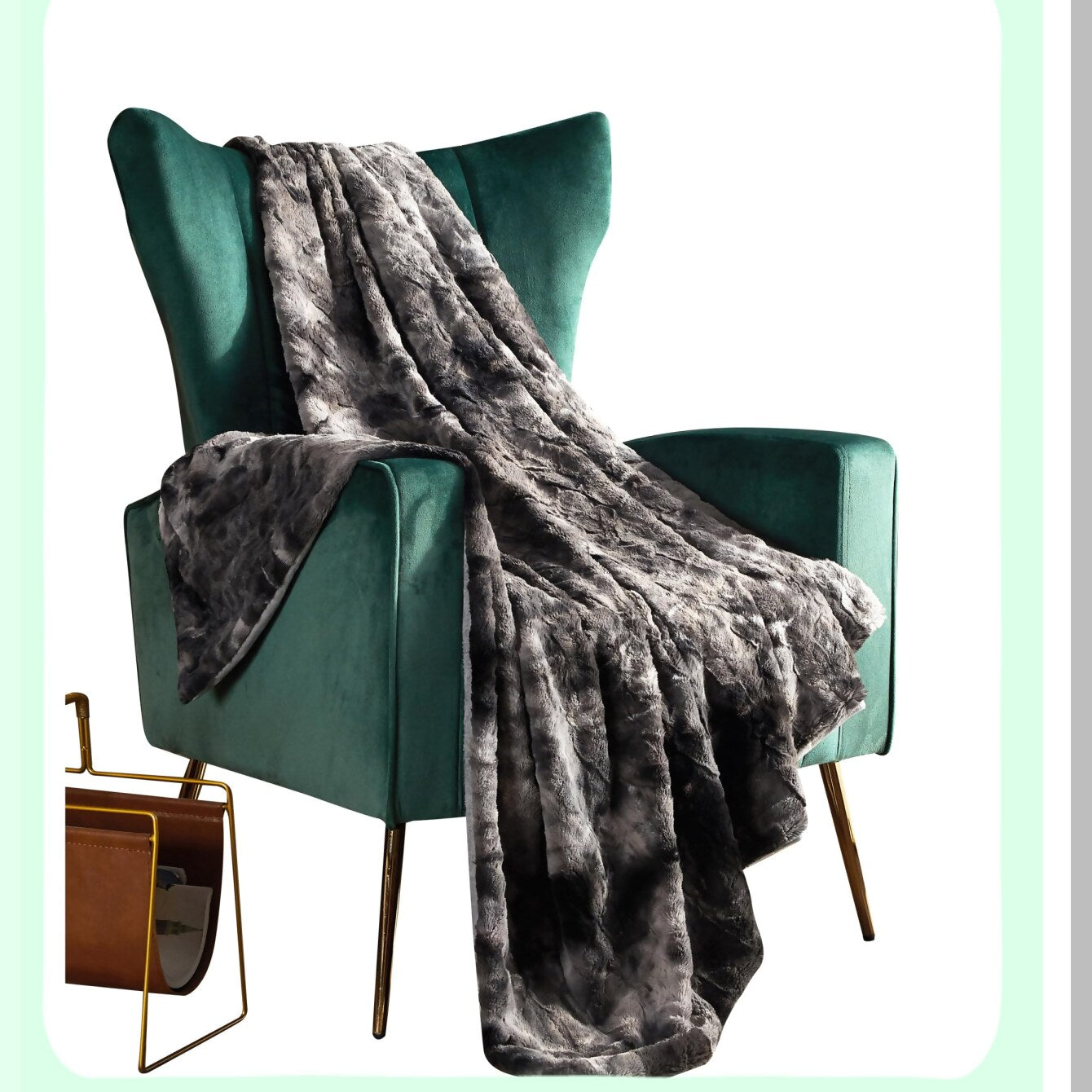 CozyLux Microplush Micromink Throw Blanket, 50x60, Grey