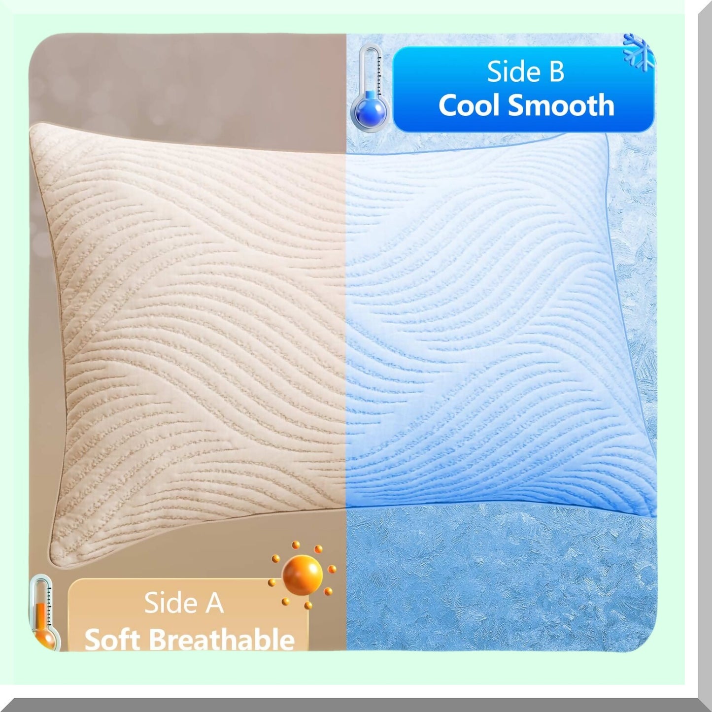 CoolDream Queen Size Memory Foam Pillow Set - 2 Pack Adjustable Firm Pillows for Back and Side Sleepers - Cooling Technology for Better Sleep