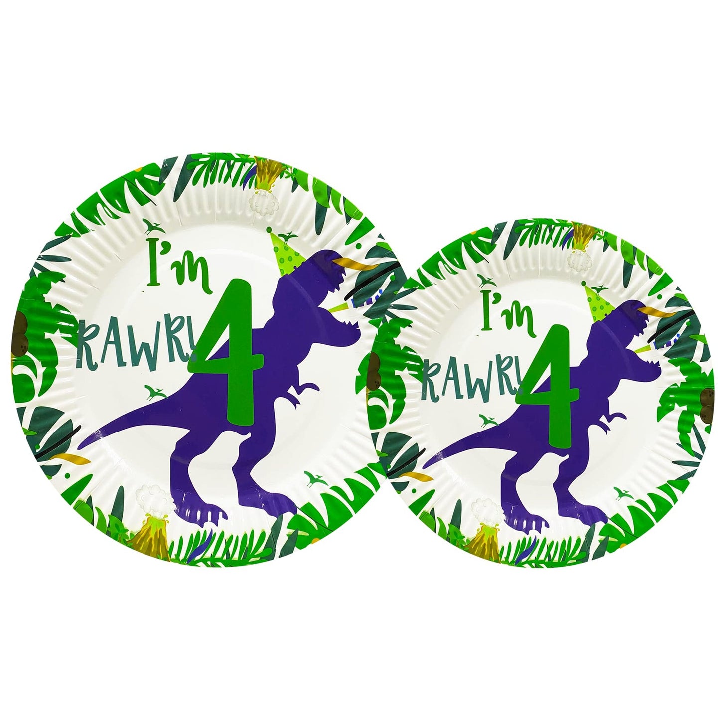 Roar 4th Dino Bash Kit - Boy's Birthday Party Decor Set - Four Rex Dinosaur Theme - Fun & Colorful Decorations for Fourth Birthday Celebration
