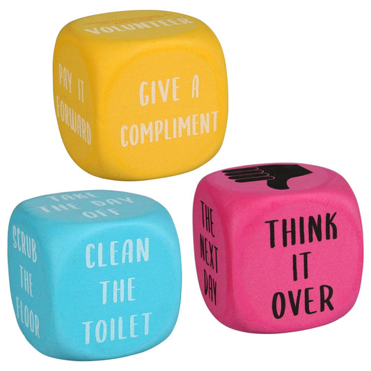 Novelty Decision Making Dice, 3x3x3-in. (Pack of 24)