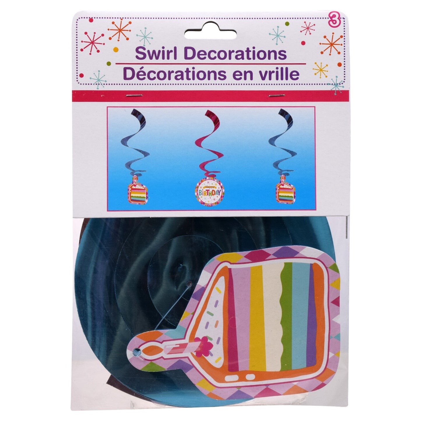 Happy Birthday Diamond Party Hanging Swirl Decorations, 3-ct. Packs (Pack of 36)