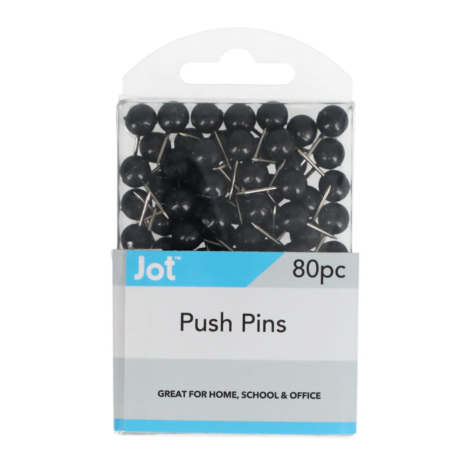 Jot Round-Grip Plastic Push Pins, 80-ct. Packs (Pack of 36)