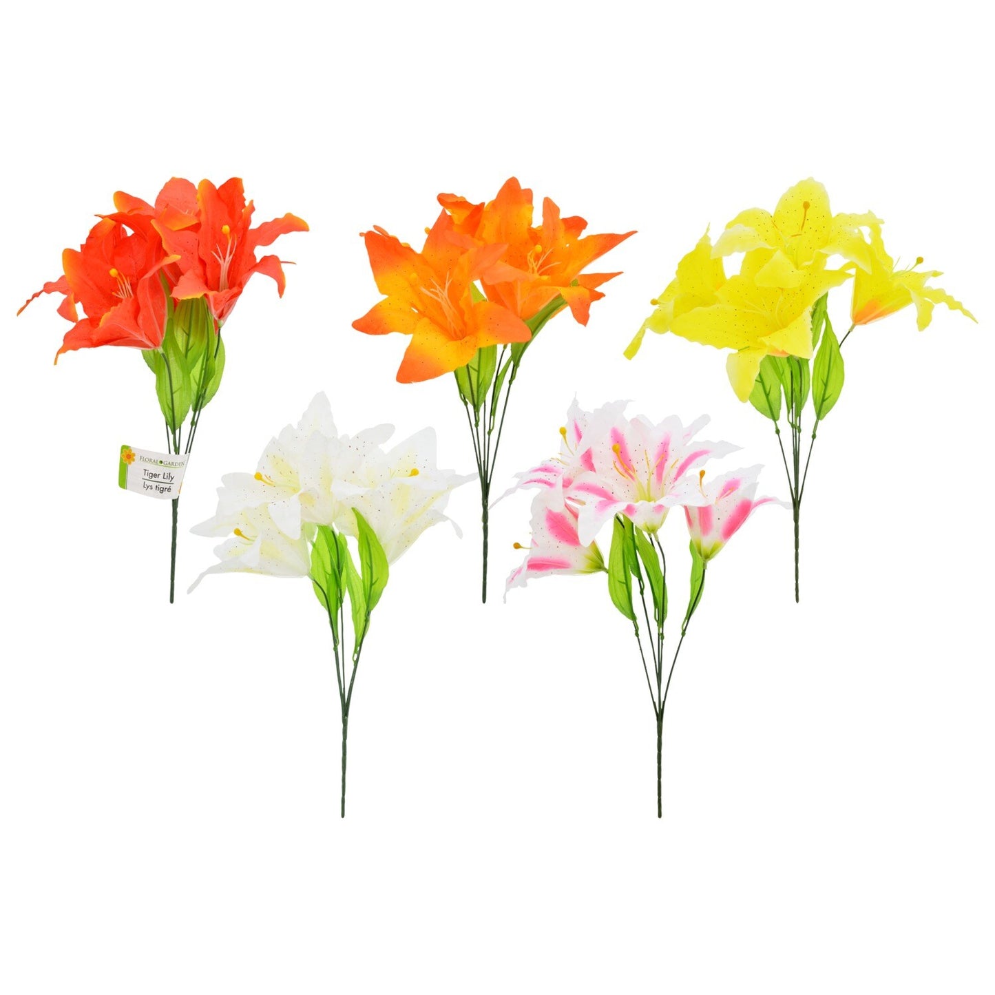 6-Stem Artificial Tiger Lily Bushes, 15 in. (Pack of 36)