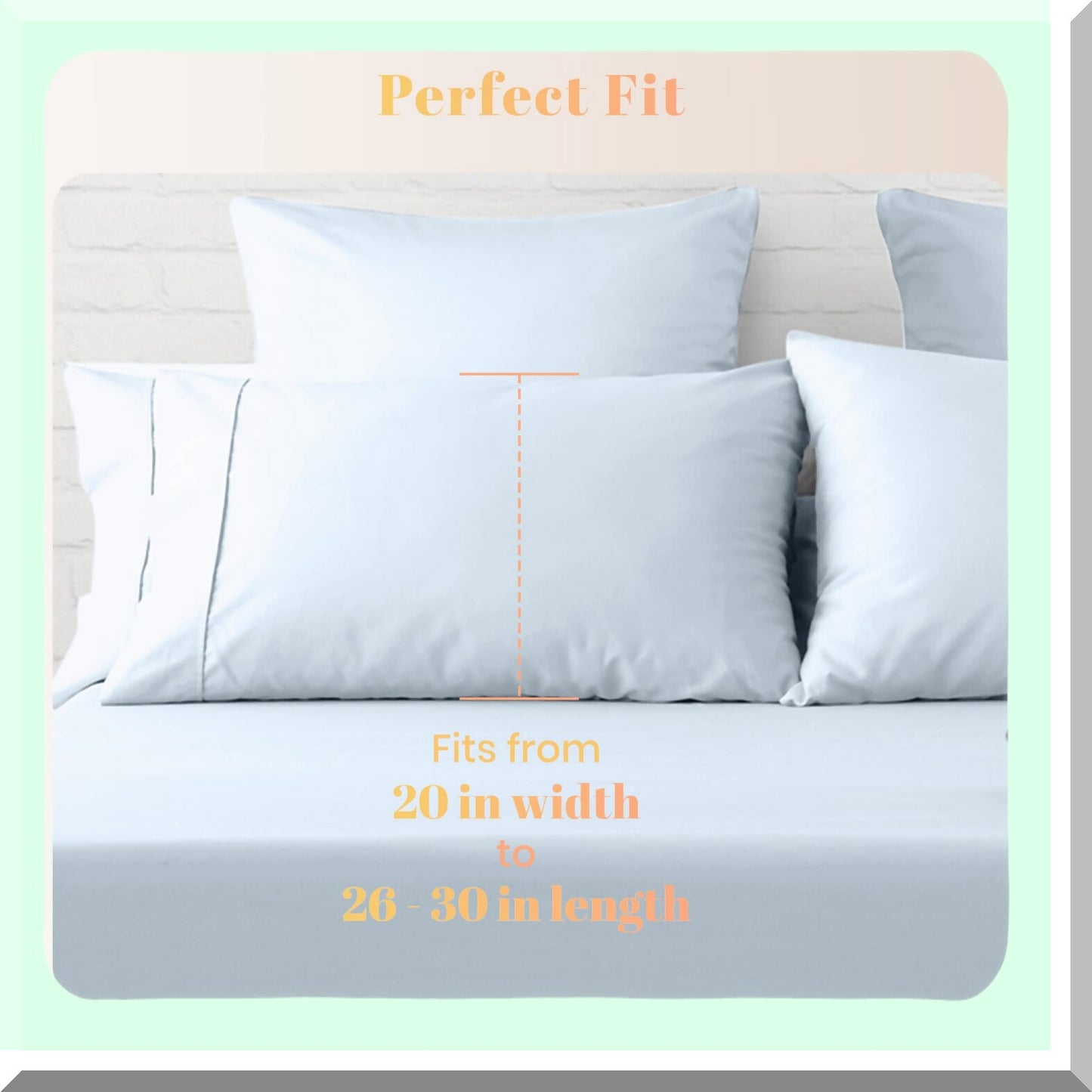 Luxury Blue Cotton Sateen Pillowcases - 800 Thread Count Soft Breathable Standard/Queen Size 2 Pc Pillowcase Set - Extra Long Staple Cotton