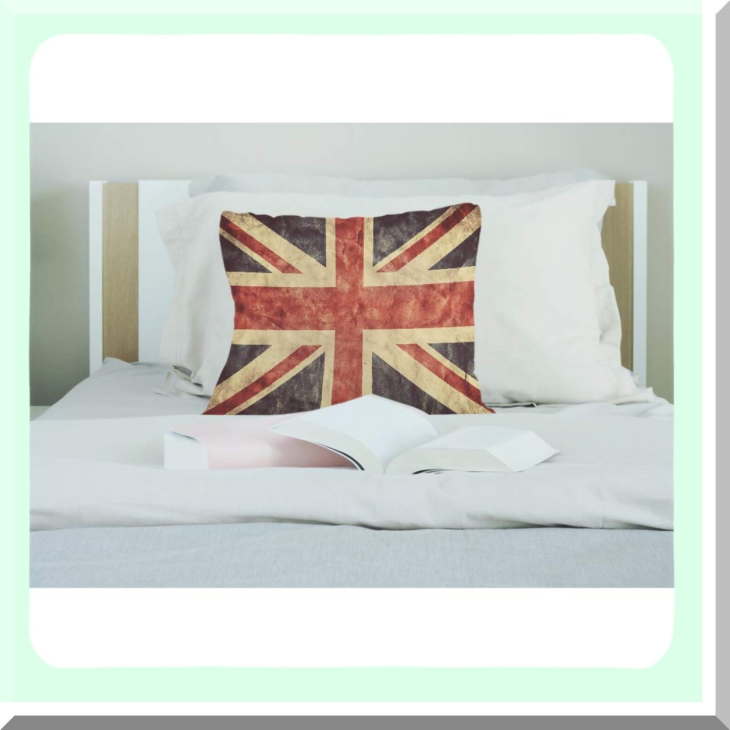 Vintage Patriot Flag Throw Pillow Cover - Grunge England Stripes Cozy Cushion Case for Home Decor - Men Women Boys Girls Room - Cotton Linen 18x18 Inch