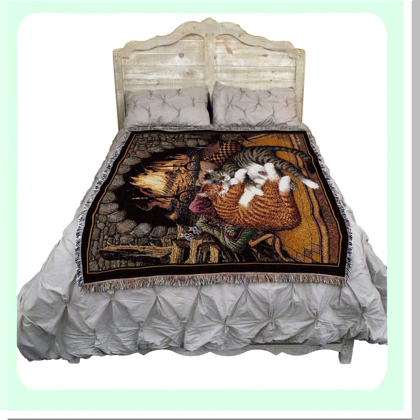 CozyCat Tapestry Throw - Premium Cotton Blanket for Cat Lovers, Made in USA (72x54)