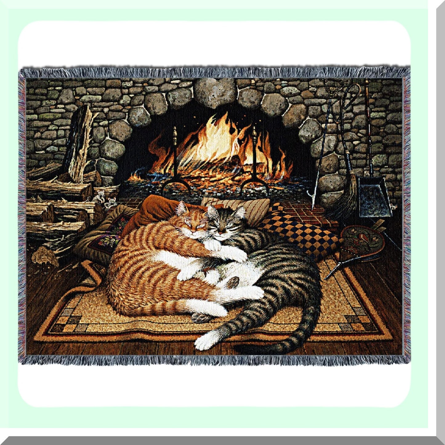 CozyCat Tapestry Throw - Premium Cotton Blanket for Cat Lovers, Made in USA (72x54)