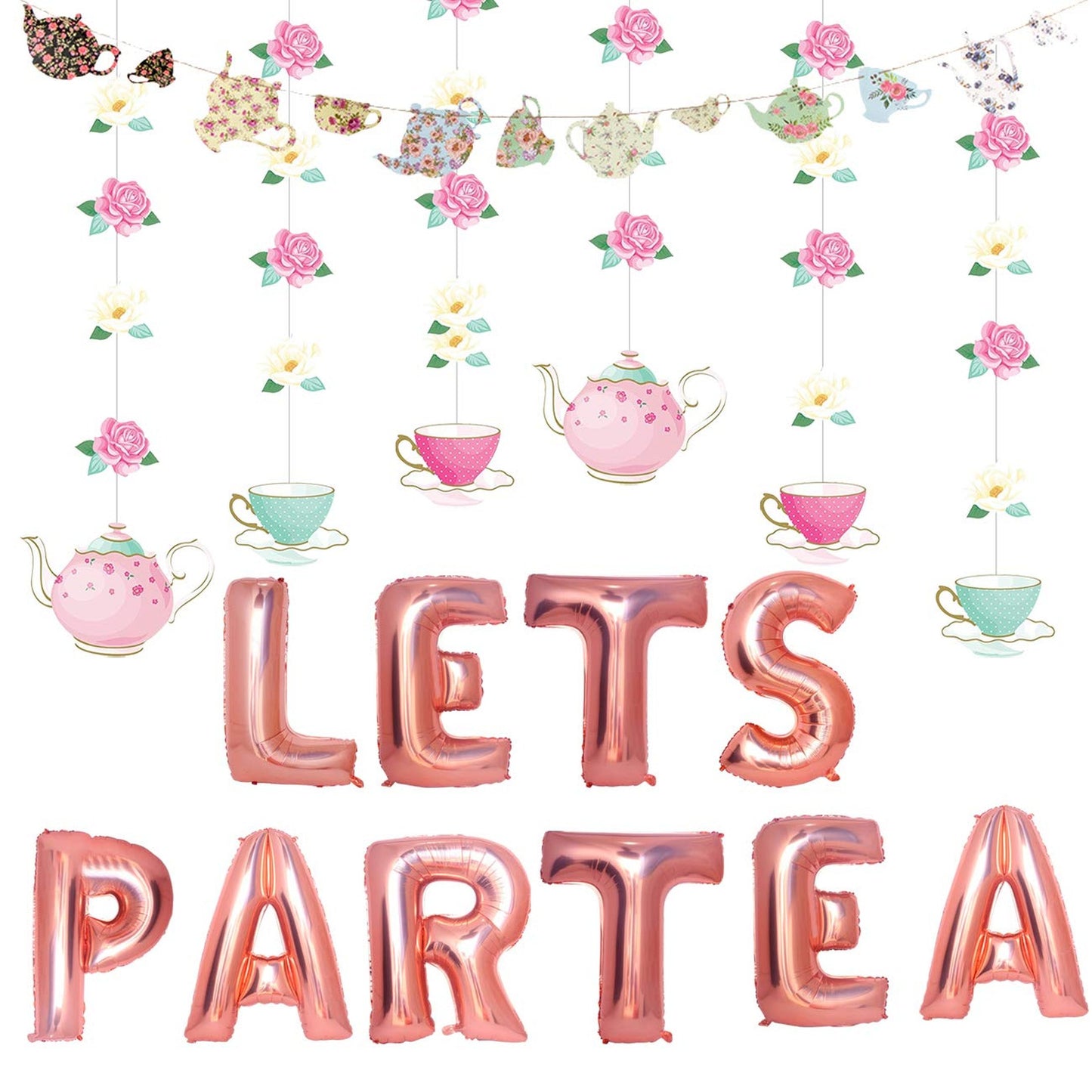 Tea Party Decorations Set for Baby Shower and Bridal Shower