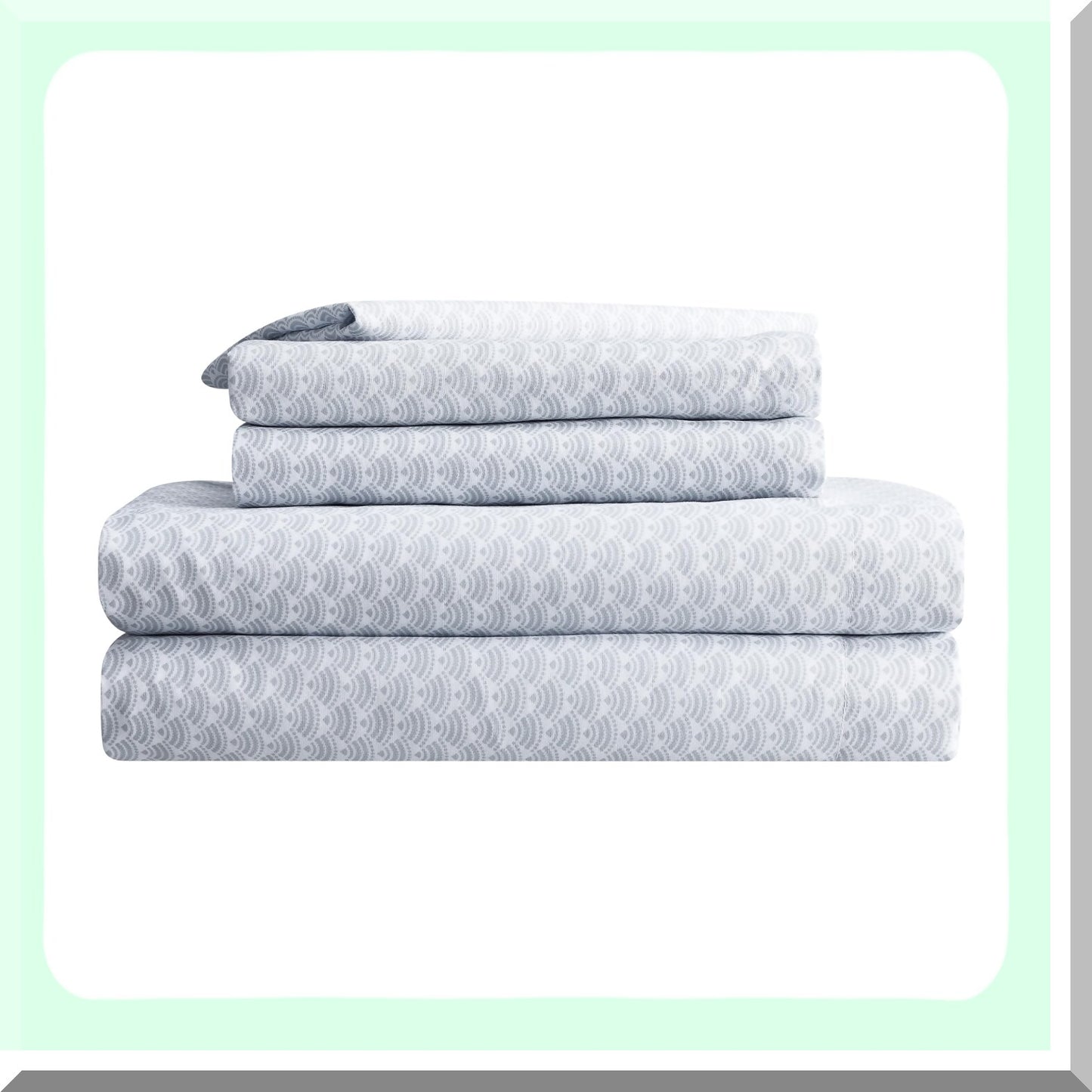 UltraLight Pleated Bedding Set - 7 Piece All Season Full Size Bed in a Bag - Simply Clean Grey Design - Lightweight and Cozy for a Restful Sleep