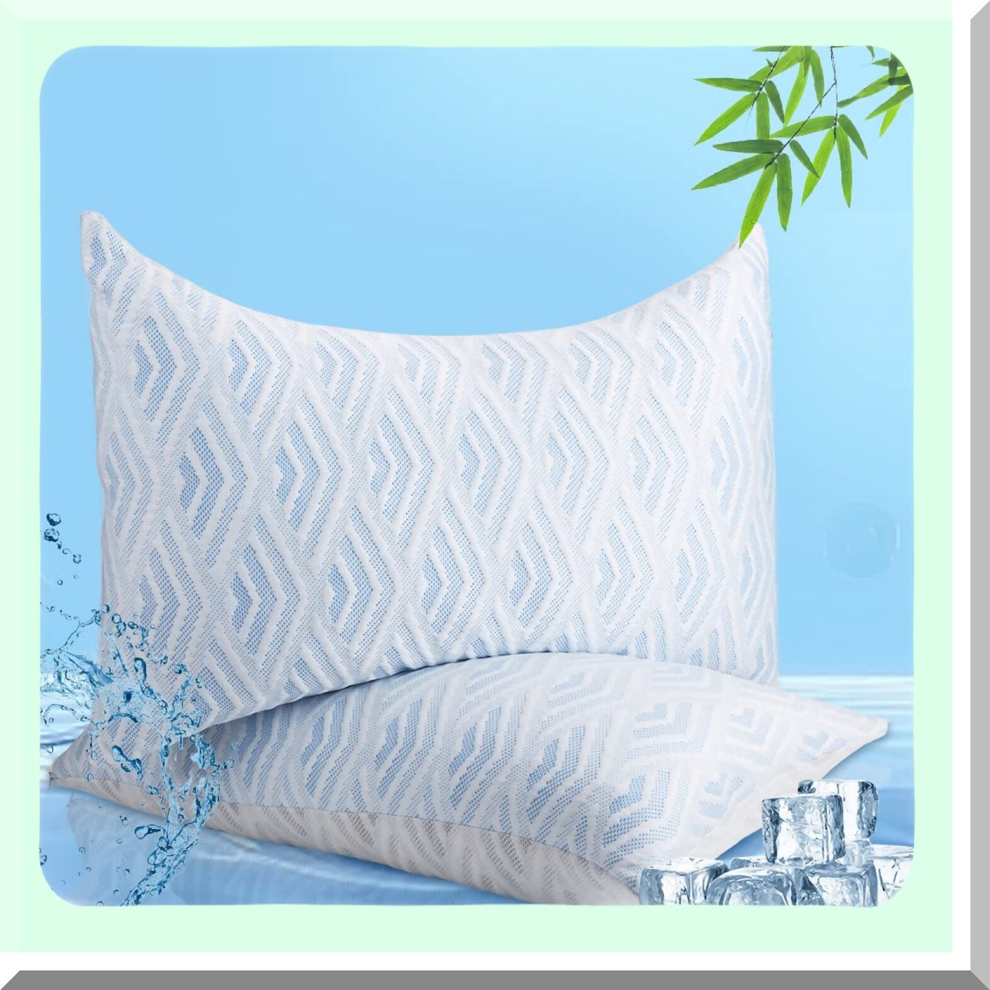 CoolDream Memory Foam Queen Size Pillow Set - 2 Pack, Side Sleeper Neck & Shoulder Pain Relief Pillows, Adjustable Cooling Sleep Pillow with Washable Cover