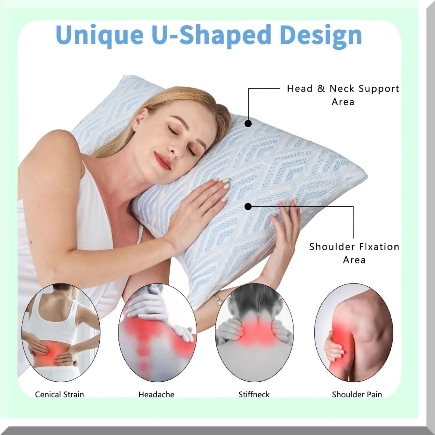 CoolDream Memory Foam Queen Size Pillow Set - 2 Pack, Side Sleeper Neck & Shoulder Pain Relief Pillows, Adjustable Cooling Sleep Pillow with Washable Cover