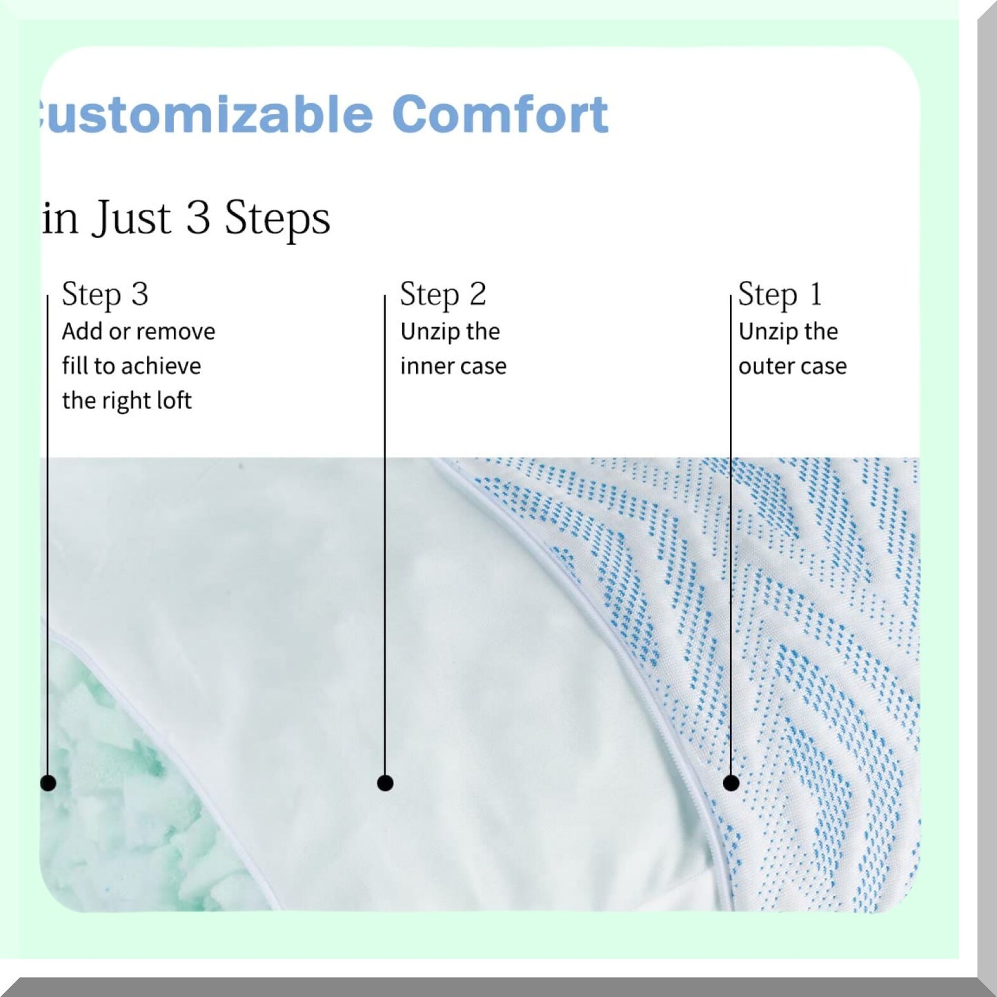 CoolDream Memory Foam Queen Size Pillow Set - 2 Pack, Side Sleeper Neck & Shoulder Pain Relief Pillows, Adjustable Cooling Sleep Pillow with Washable Cover