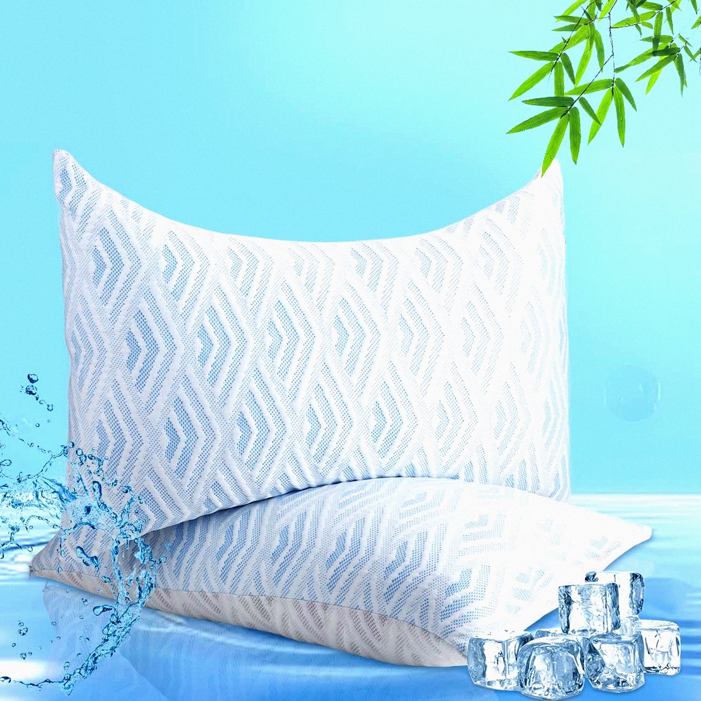 CoolDream Memory Foam Queen Size Pillow Set - 2 Pack, Side Sleeper Neck & Shoulder Pain Relief Pillows, Adjustable Cooling Sleep Pillow with Washable Cover