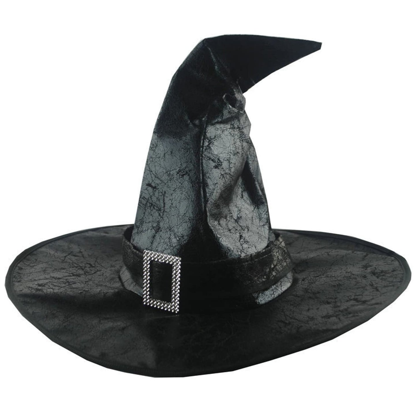 Foldable Wide Brim Spire Wizard Hat - Fun Novelty Masquerade Party Hat for Women and Girls - Black One Size - Hat s