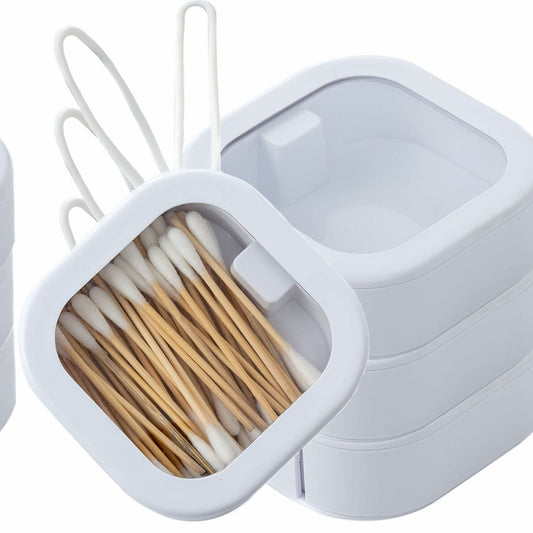 4pcs White Hair Tie Organizer and Qtip Holder