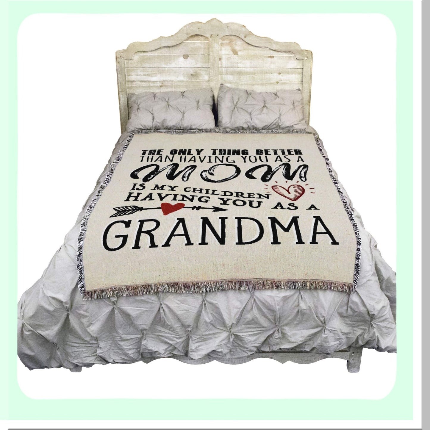 Ultimate Cozy Mom & Grandma Cotton Tapestry Blanket - USA Made, 72x54 Gift