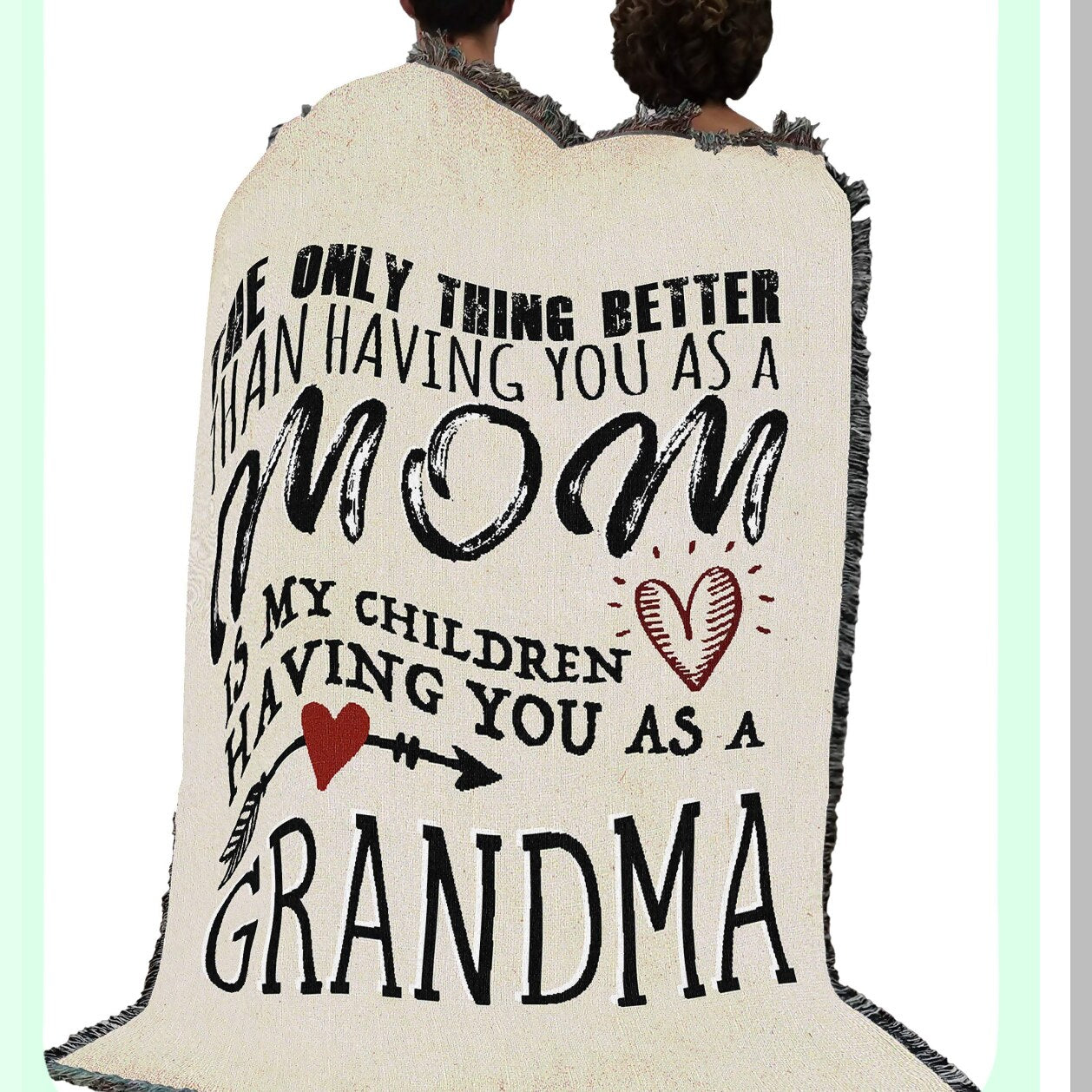 Ultimate Cozy Mom & Grandma Cotton Tapestry Blanket - USA Made, 72x54 Gift