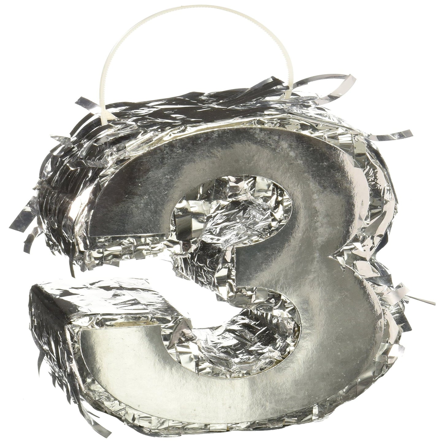 Silver Number 3 Mini Pinata for Parties and Events