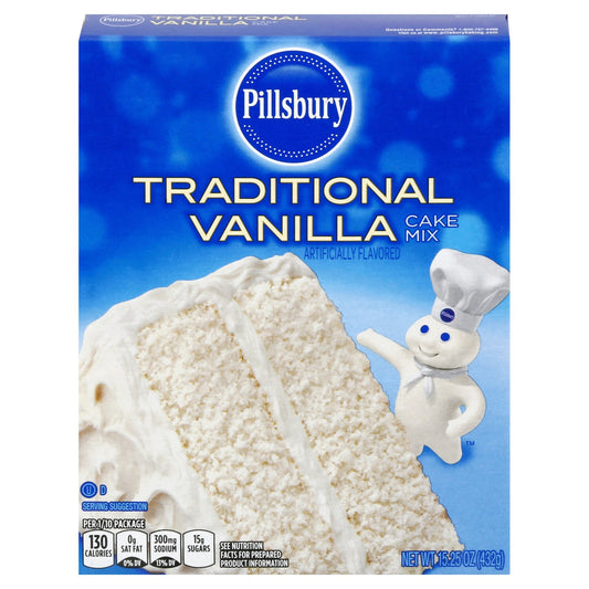 Pillsbury Traditional Vanilla Cake Mix, 15.25-oz (Pack of 12)