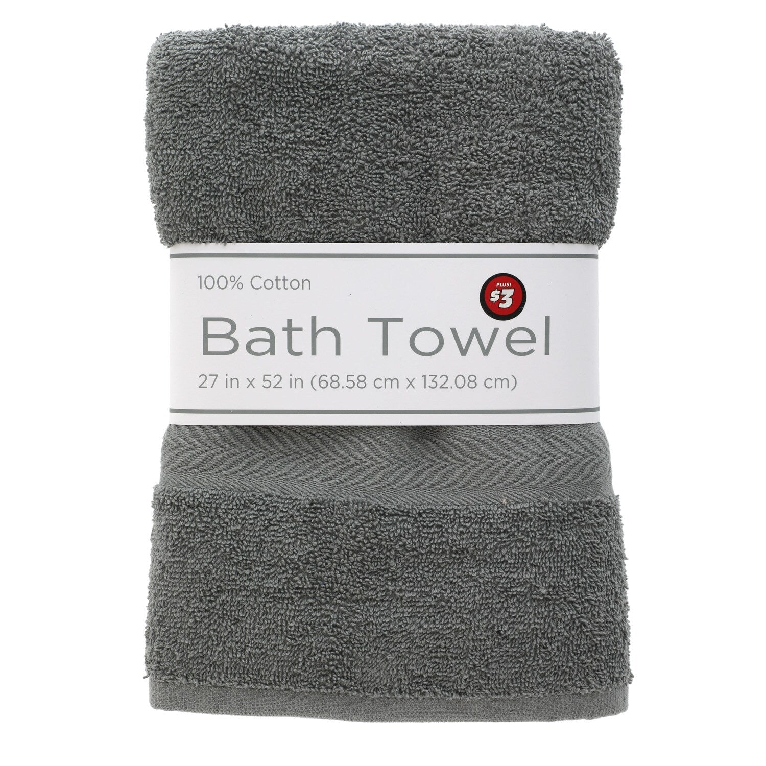 Grey Cotton Bath Towels, 52x27-in. (Pack of 6)