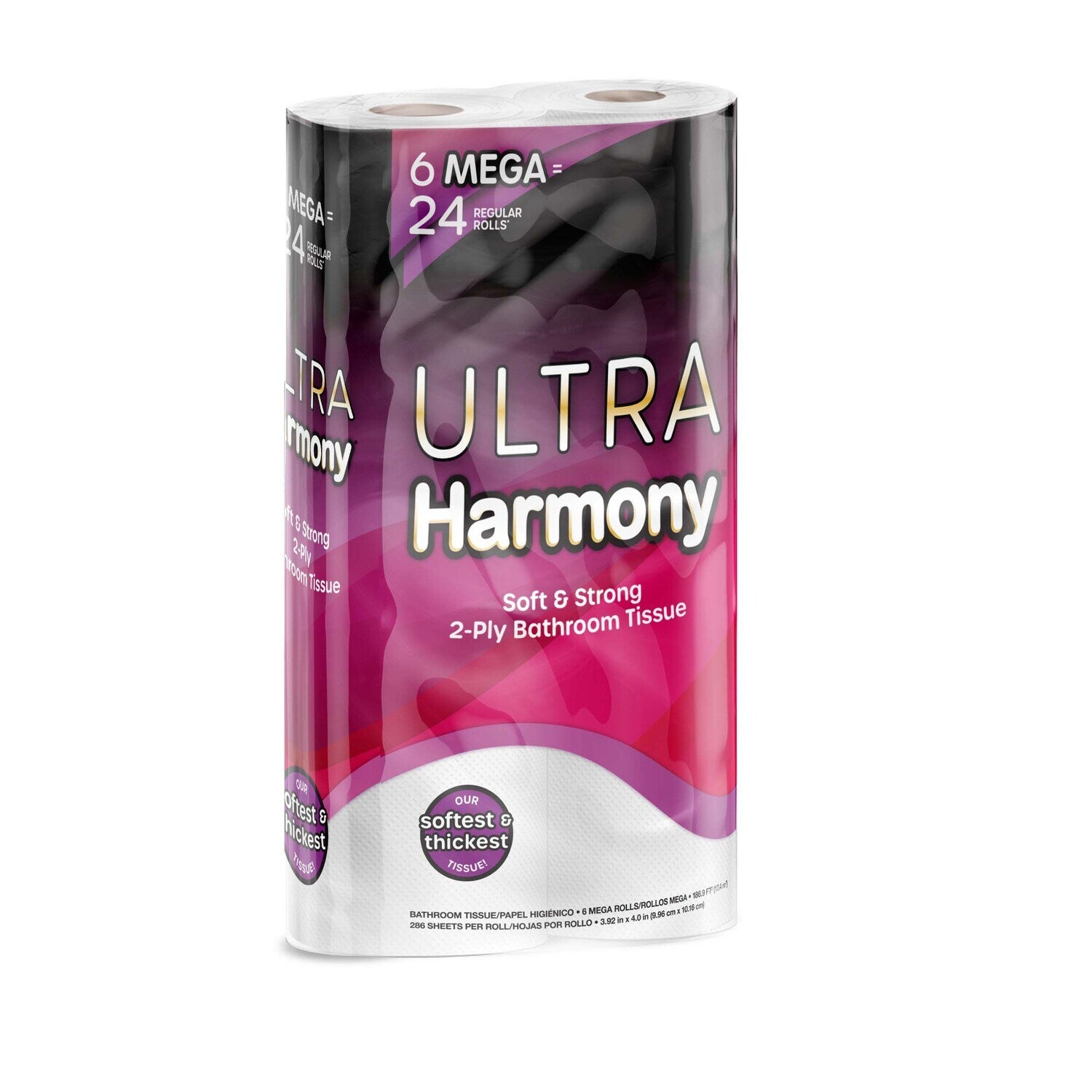 Ultra Harmony 2-Ply Mega Bathroom Tissue Rolls, 6-ct. (Pack of 1)
